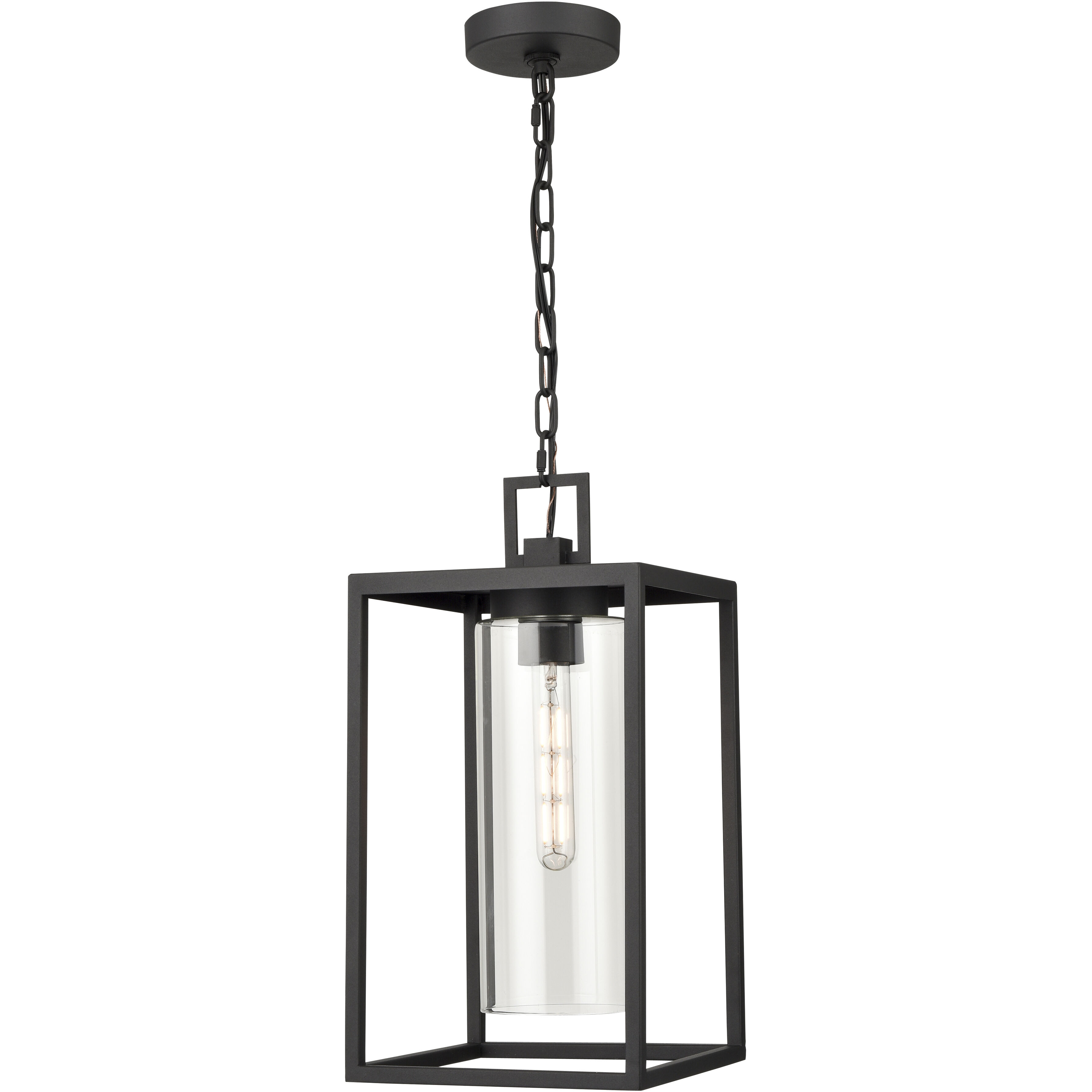 Ellway 1 Light 9 inch Textured Black Outdoor Hanging Lantern